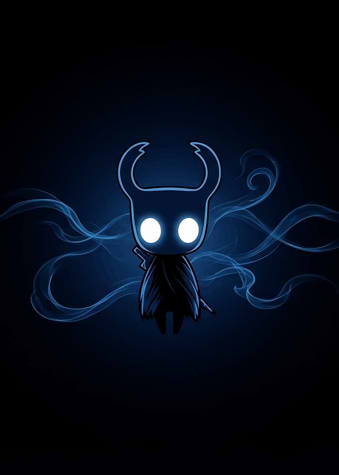 Hollow Knight Character with Blue Smoke
