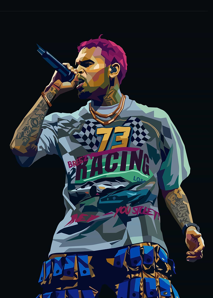 Chris Brown Pop Art Portrait