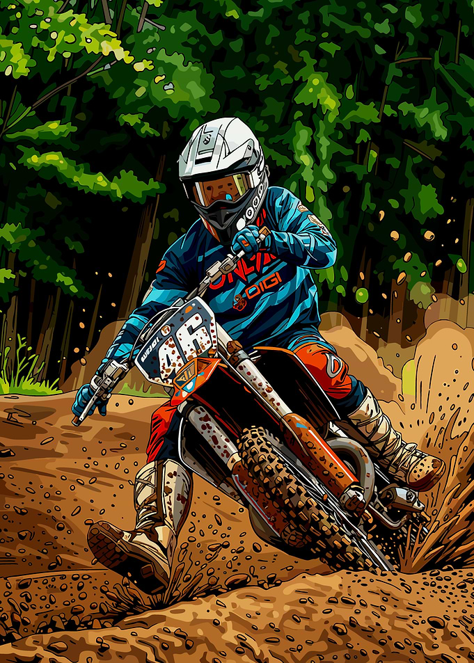 Motocross Rider in Action