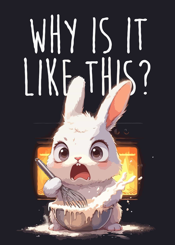 Cute Bunny Baking Disaster