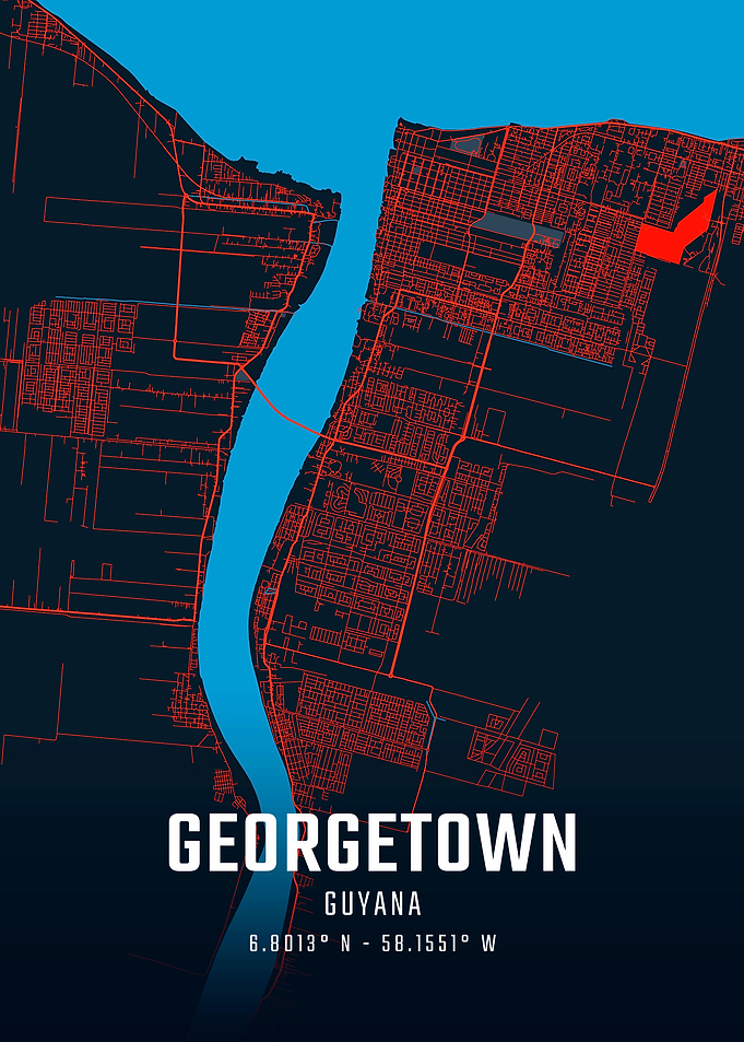 Georgetown Guyana City Map