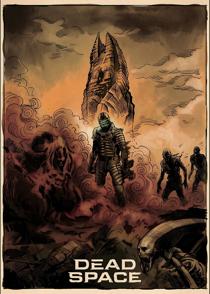 Dead Space Isaac Clarke and Necromorphs