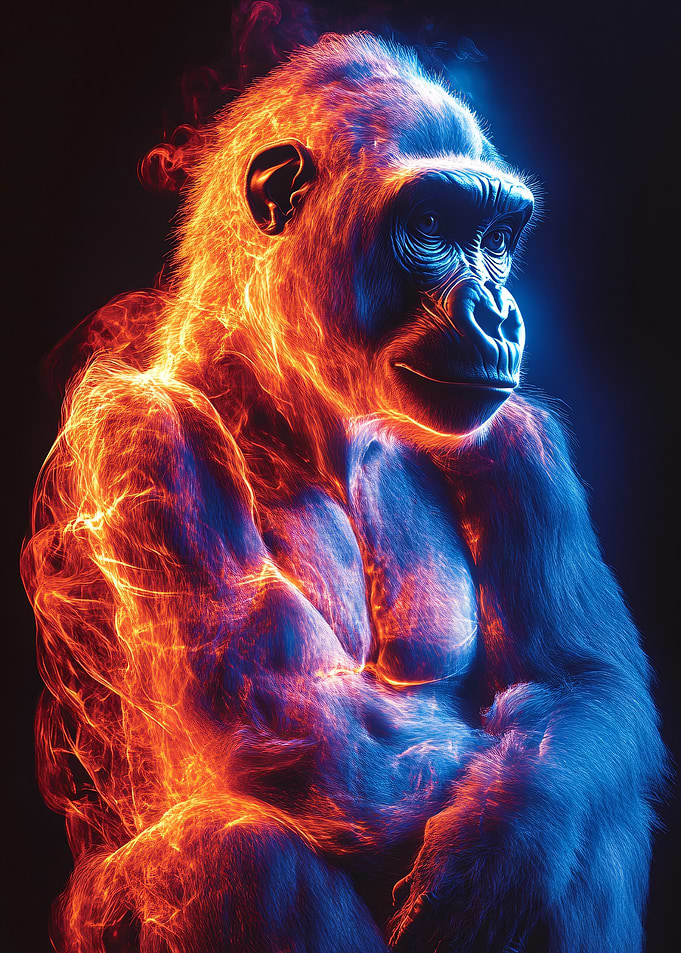 Fiery Gorilla Portrait