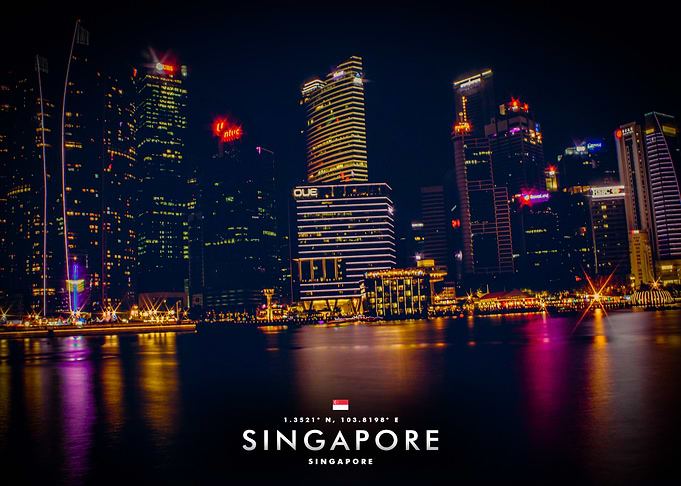 Singapore Skyline at Night