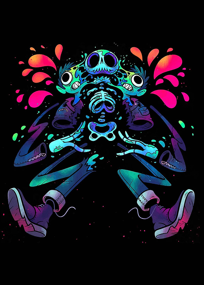 Psychedelic Skeleton Character Art