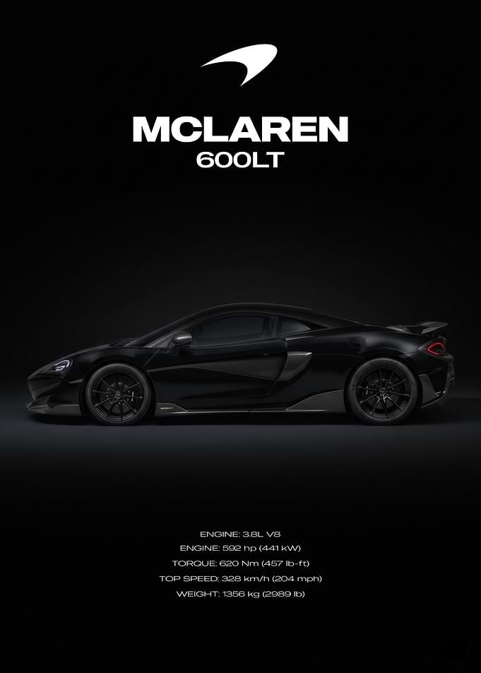 McLaren 600LT Black Sports Car