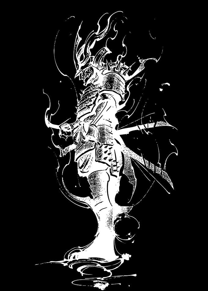 Samurai Warrior with Fiery Aura