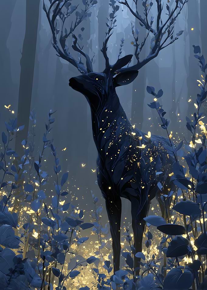 Enchanted Deer in a Magical Forest