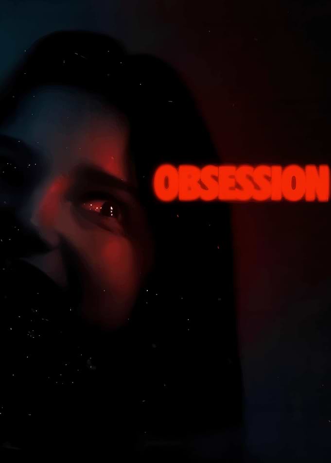Obsession text with a woman's face