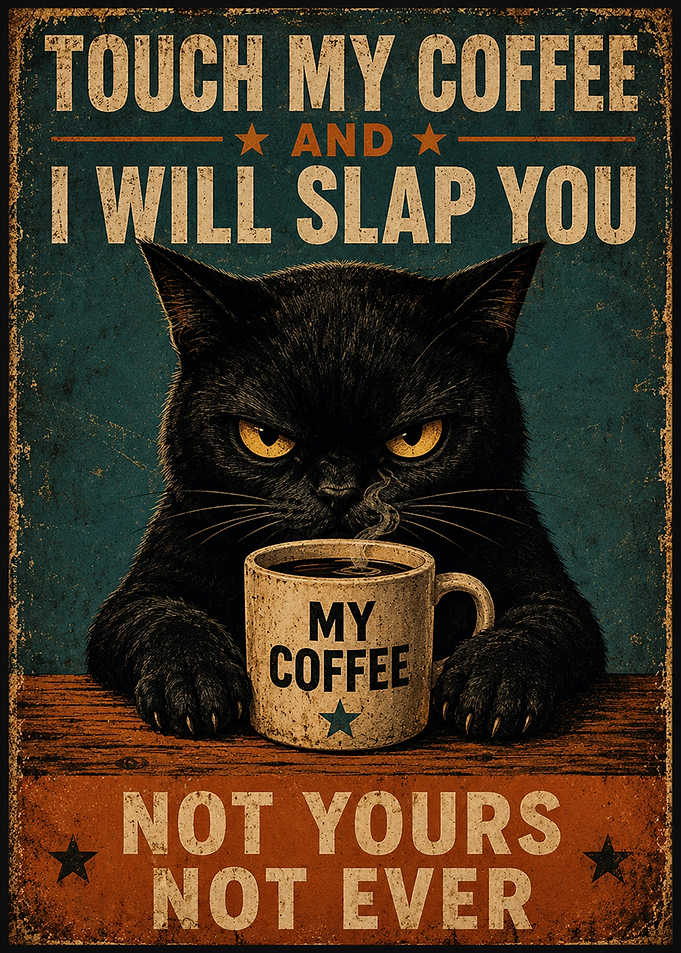 Grumpy Cat with Coffee