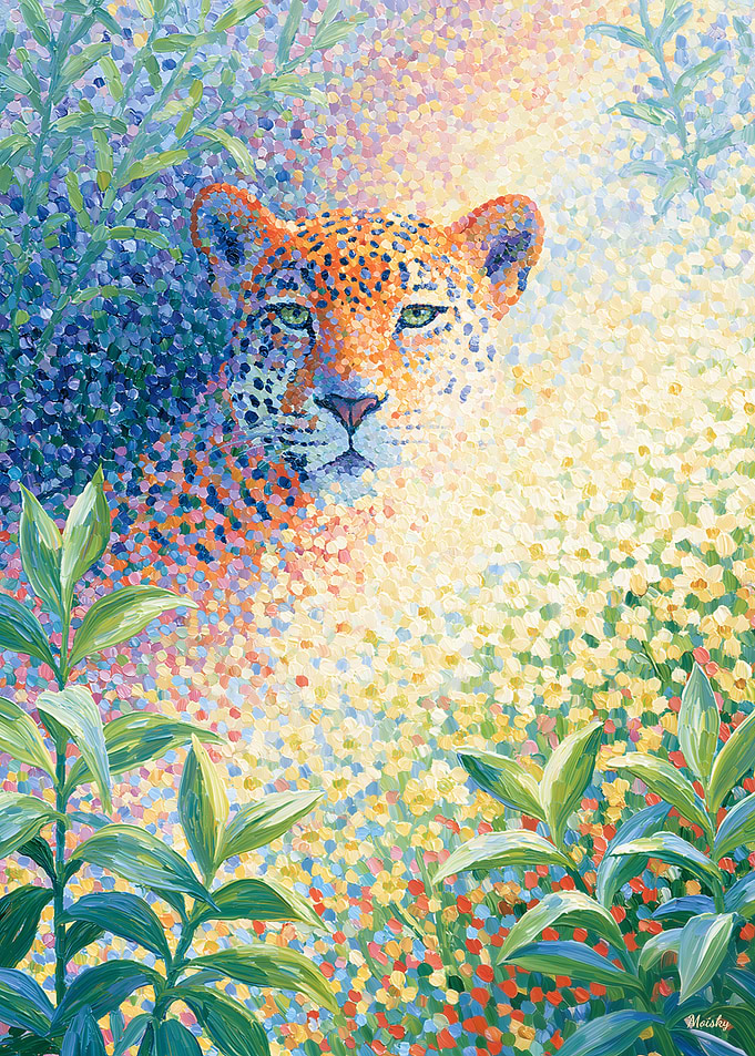 Prismatic Pointillism Leopard – Luminous Exotic Wildlife Wall Art