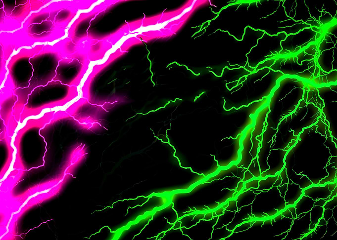 Pink and Green Lightning Clash
