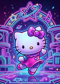 Hello Kitty Neon Cyberpunk City