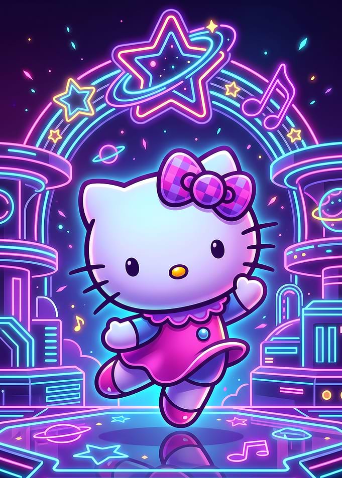 Hello Kitty Neon Cyberpunk City
