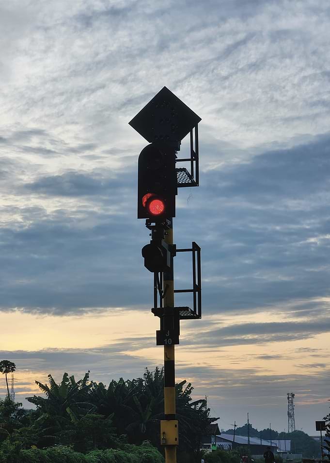 Railway Signal at Dusk