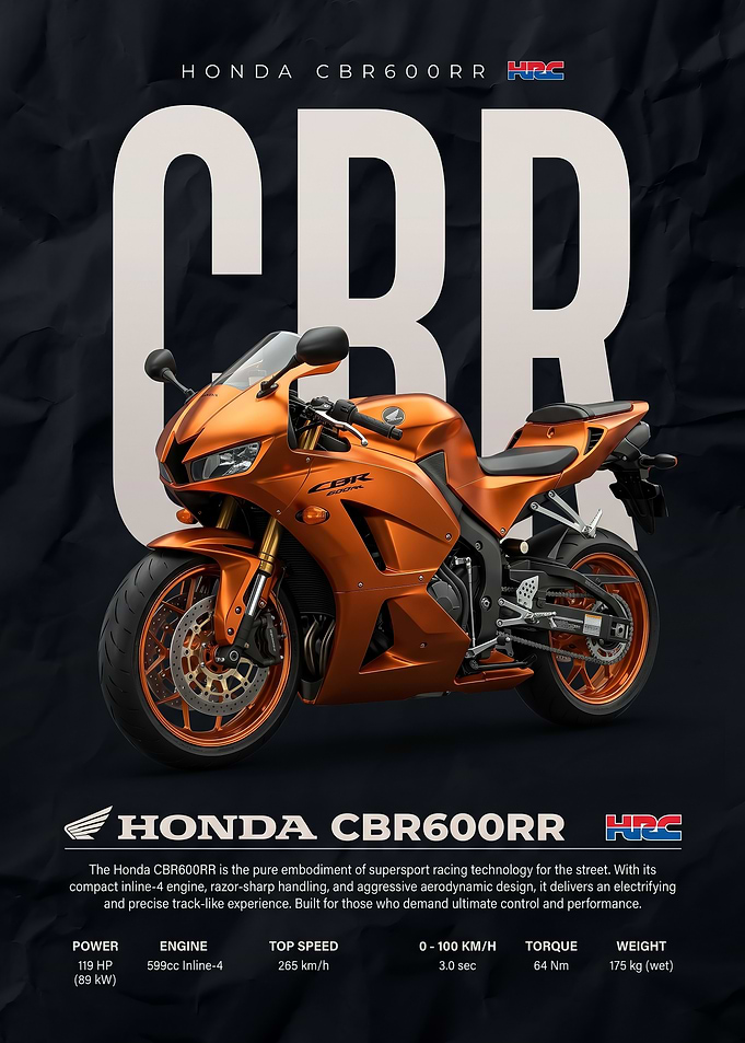 A dynamic Honda CBR600RR Motorcycle poster