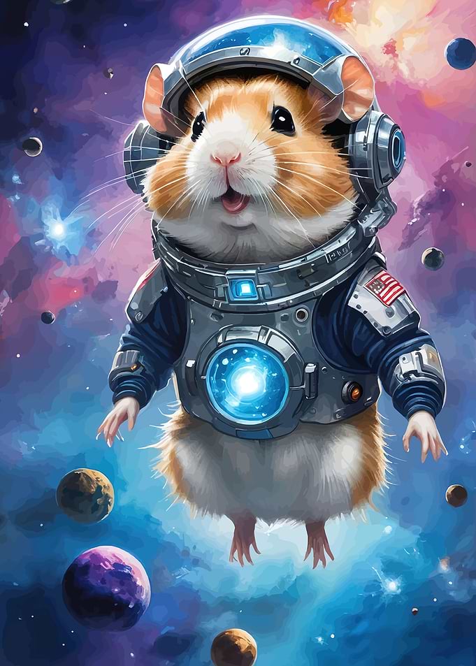 Astronaut Hamster in Space