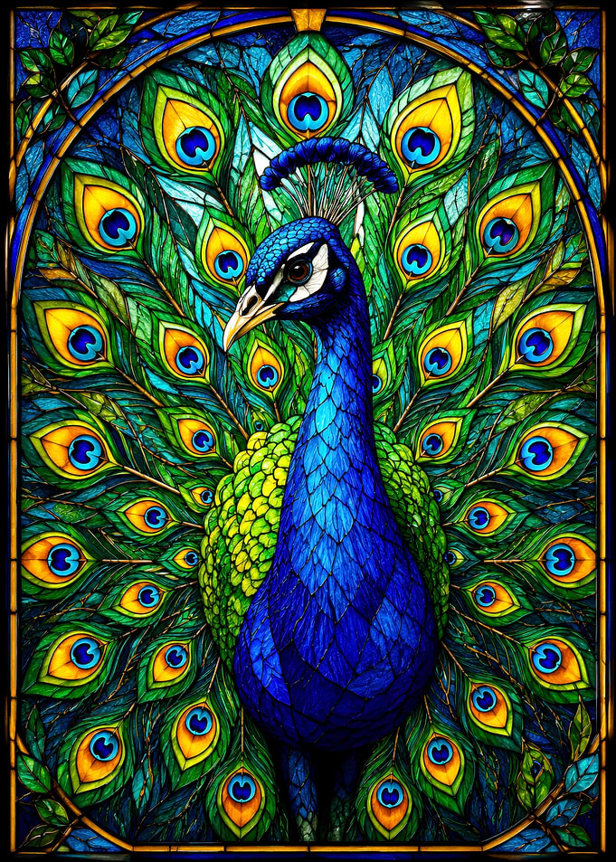 Stained Glass Peacock