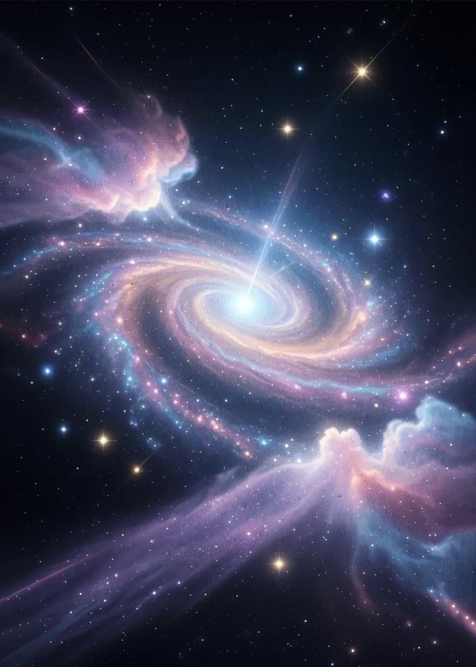 Swirling Galaxy with Nebula