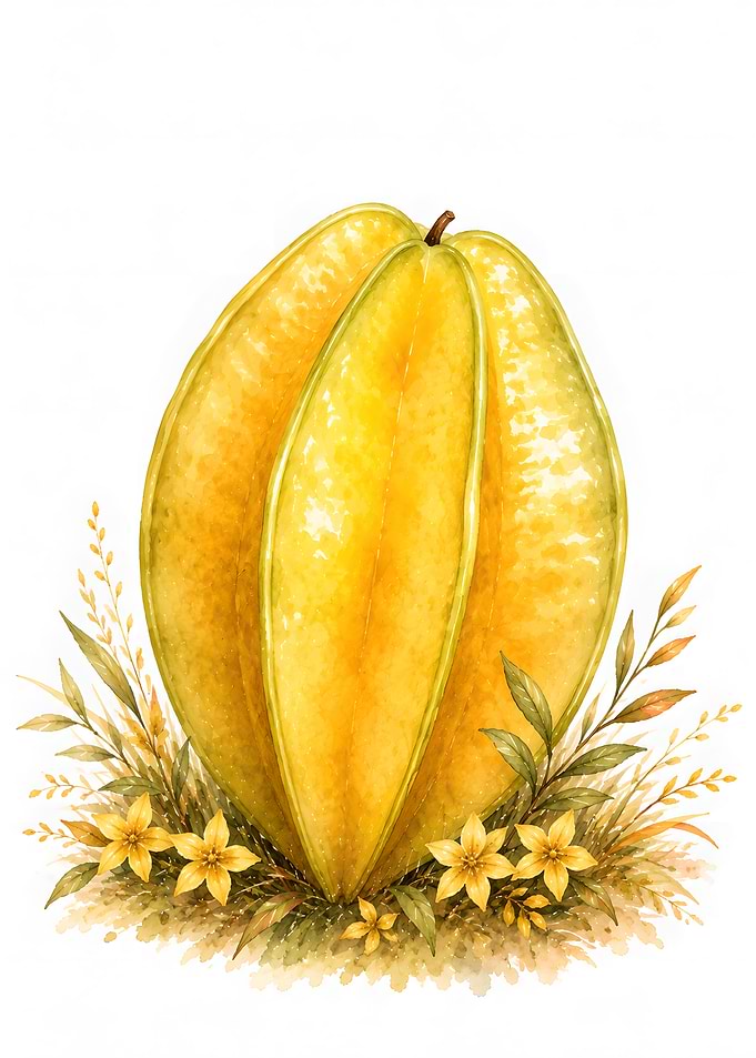 Starfruit with Flowers