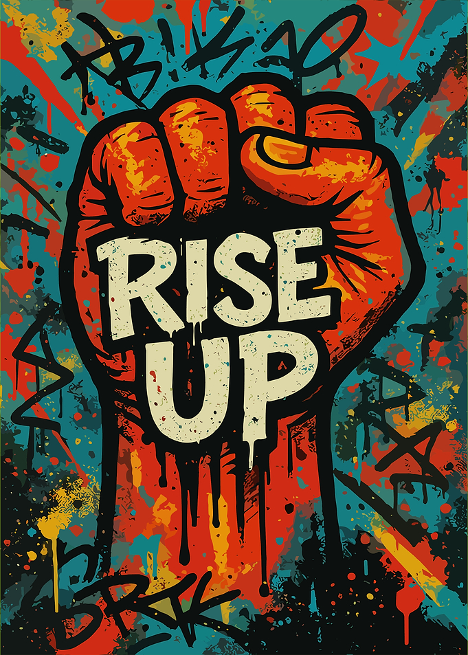 Rise Up Graffiti Fist Poster - Urban Street Art Motivation Wall Decor