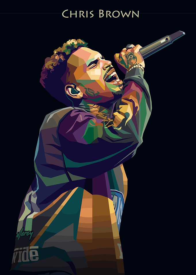 Chris Brown Pop Art Portrait
