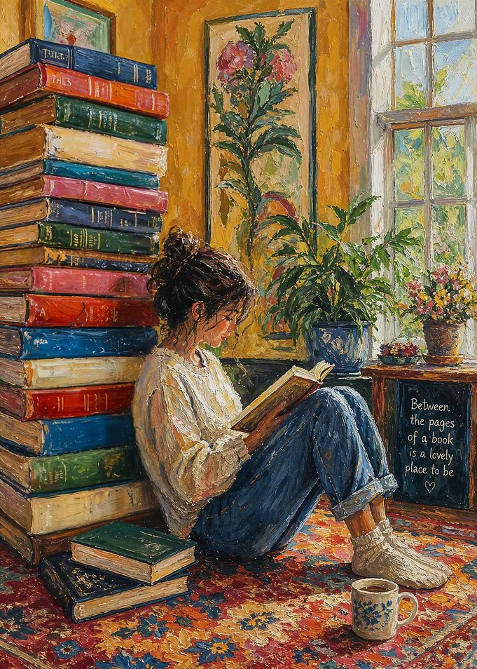 Woman Reading by the Window Poster