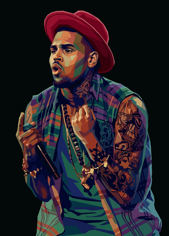 Chris Brown Pop Art Portrait