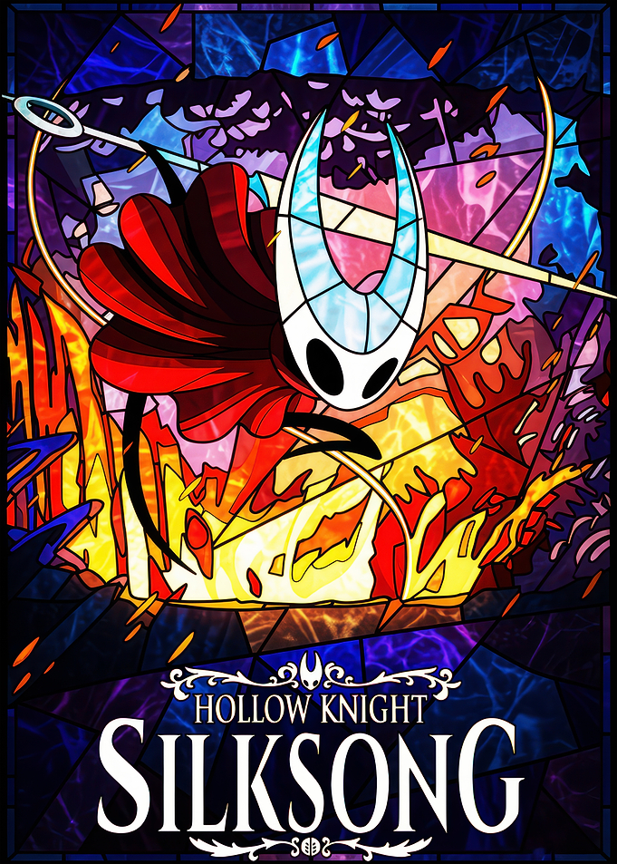 Hollow Knight Silksong Stained Glass Art
