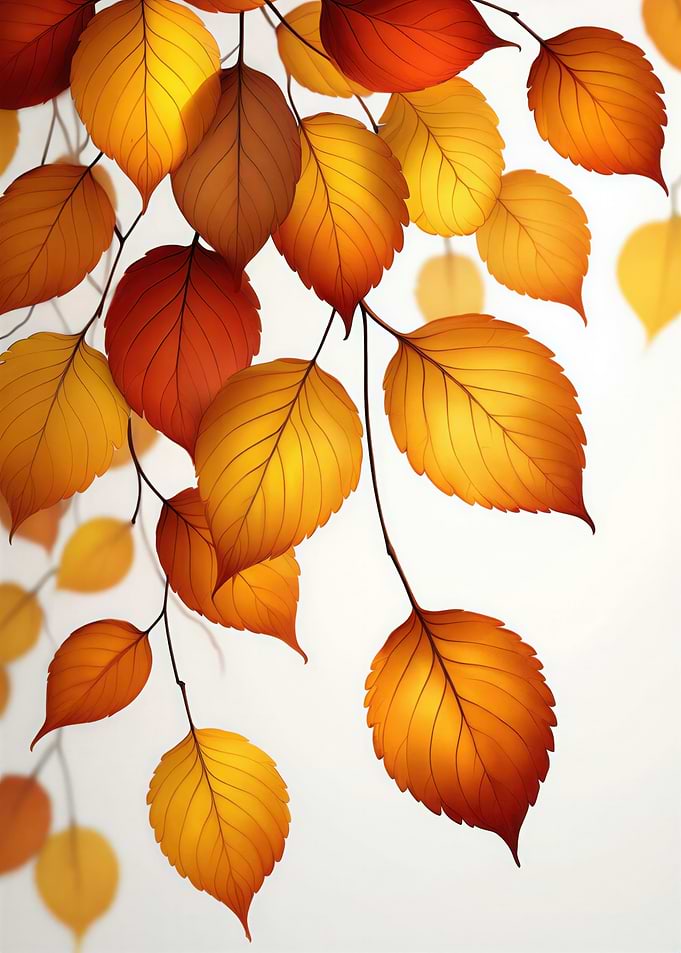 Autumn Leaves on Branches