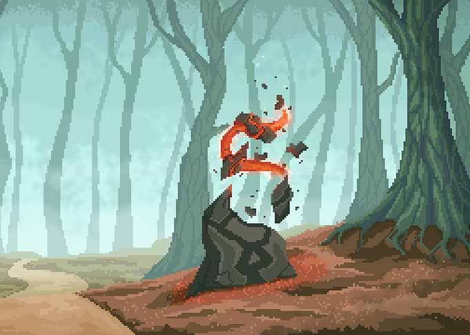 Misty Forest Pixel Art
