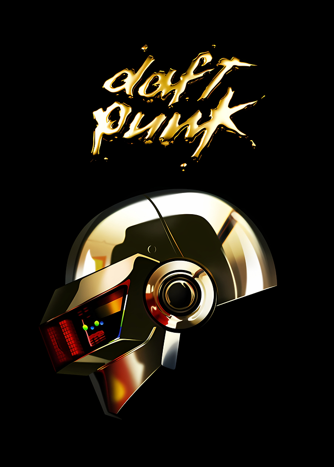 Daft Punk Gold Fanart Poster