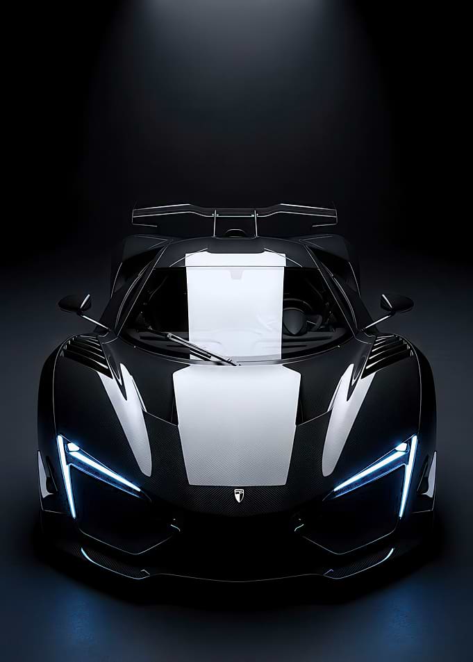 Futuristic Black and White Sports Car