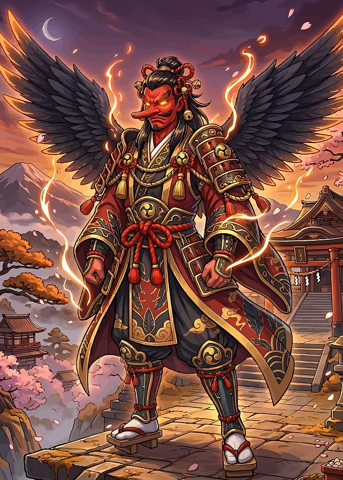 Tengu Warrior with Wings and Armor
