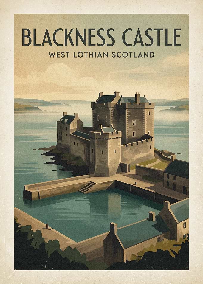 Blackness Castle Vintage Travel Poster