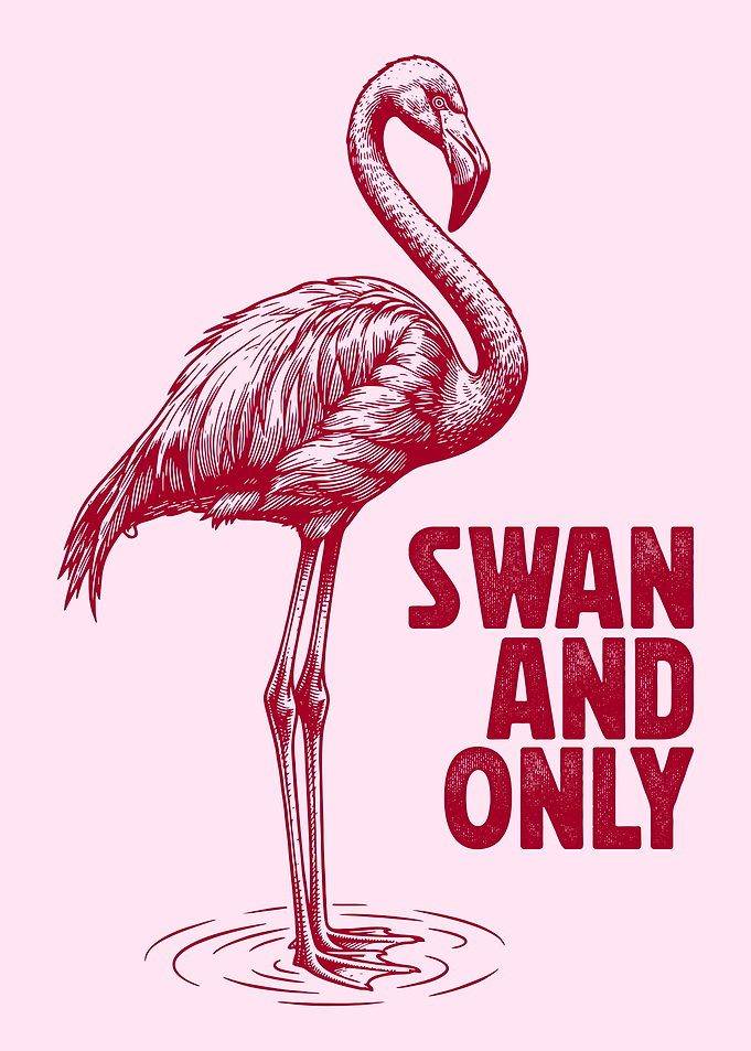 Flamingo with Text