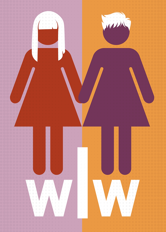 Cute Woman's Washroom WLW Lesbian Pride Flag
