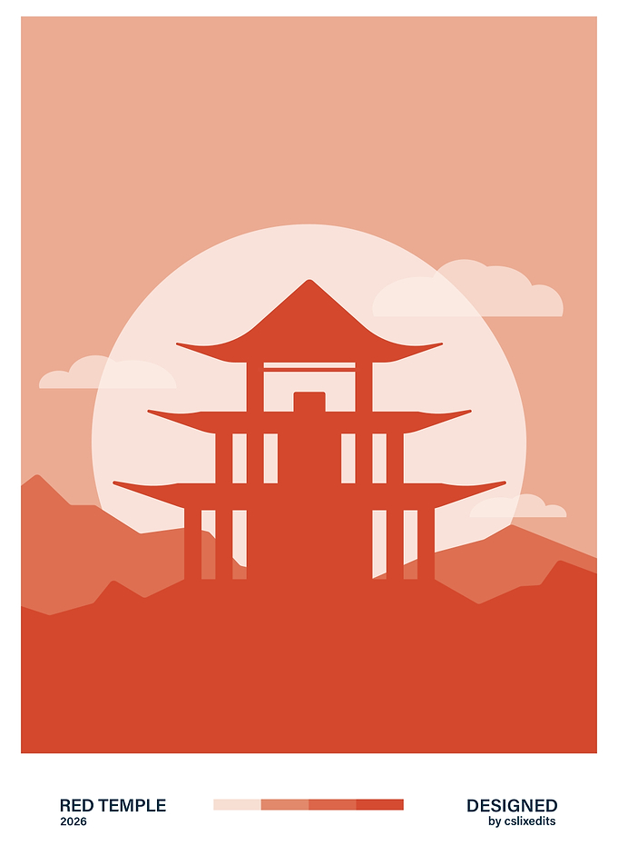 Minimalistic Red Temple