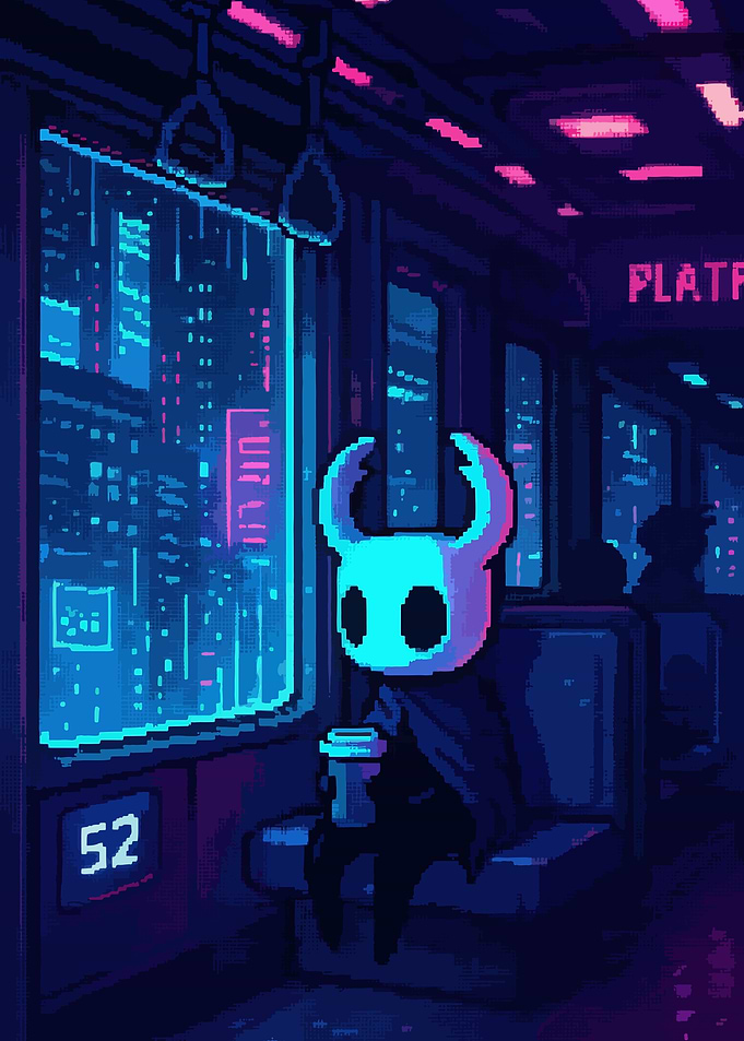 Hollow Knight on a Night Train