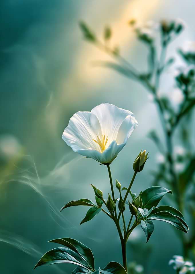 Delicate White Flower in Soft Light