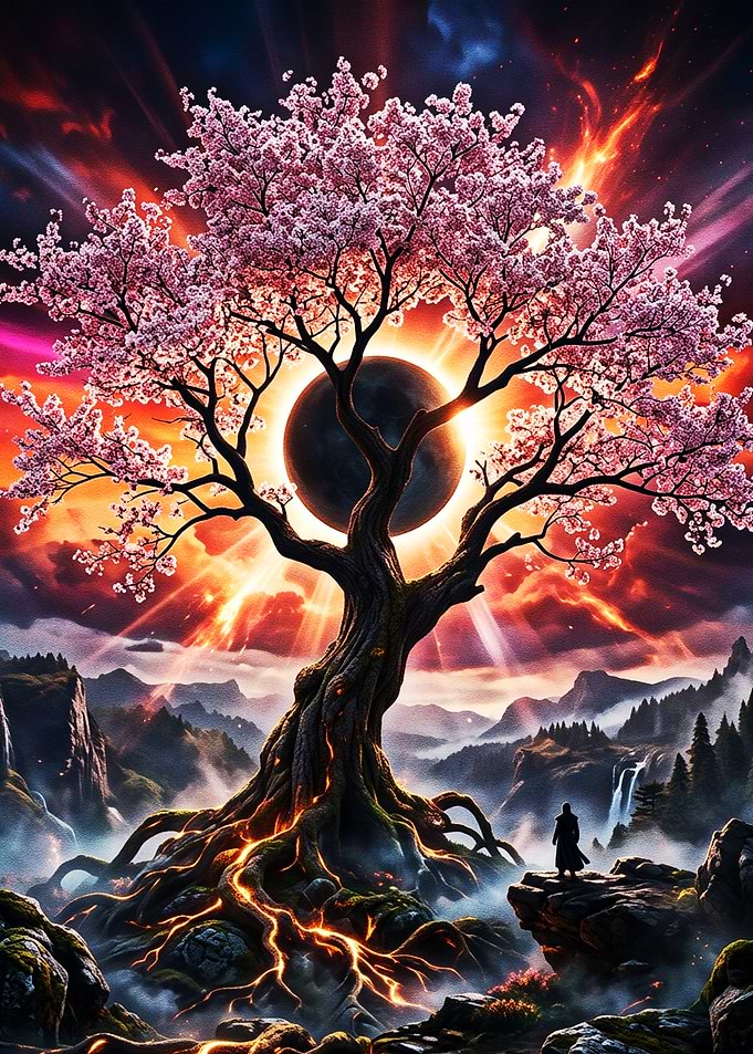Cosmic Cherry Blossom Tree