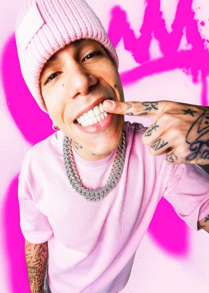 Man in Pink Beanie and Chain