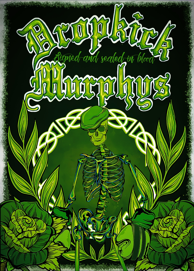 Dropkick Murphys Skeleton Floral Poster