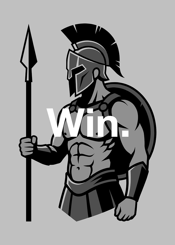 Spartan Warrior with Spear and Shield