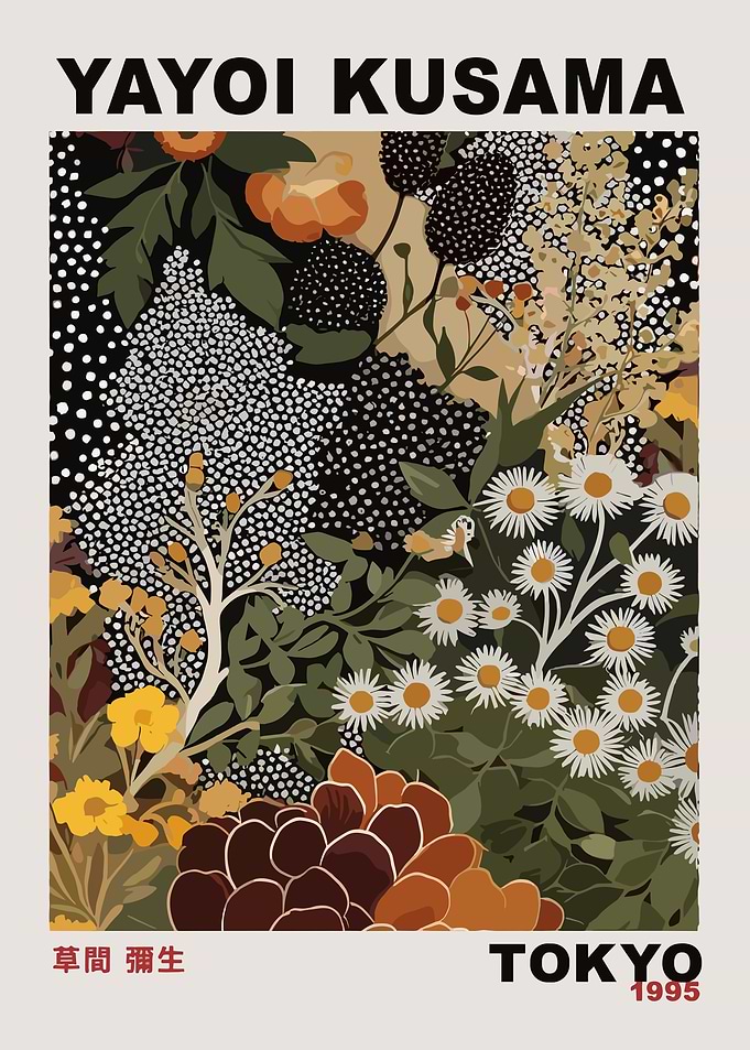 Yayoi Kusama Floral Poster