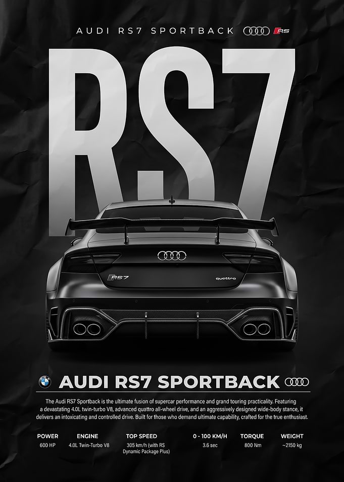 A dramatic Audi RS7 Sportback Rear View