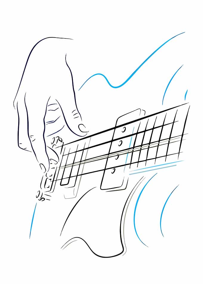 Hand Playing Electric Guitar