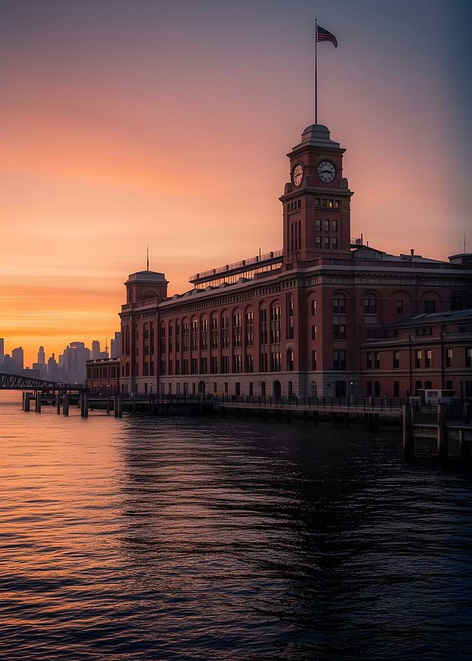 New York City Waterfront at Sunset