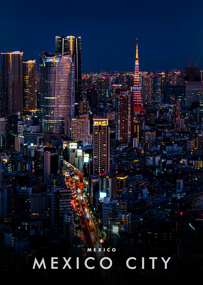 Mexico City Skyline at Night
