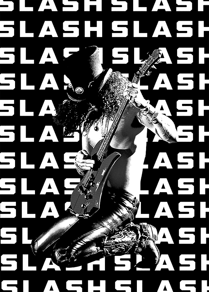 Slash Guitarist Black and White